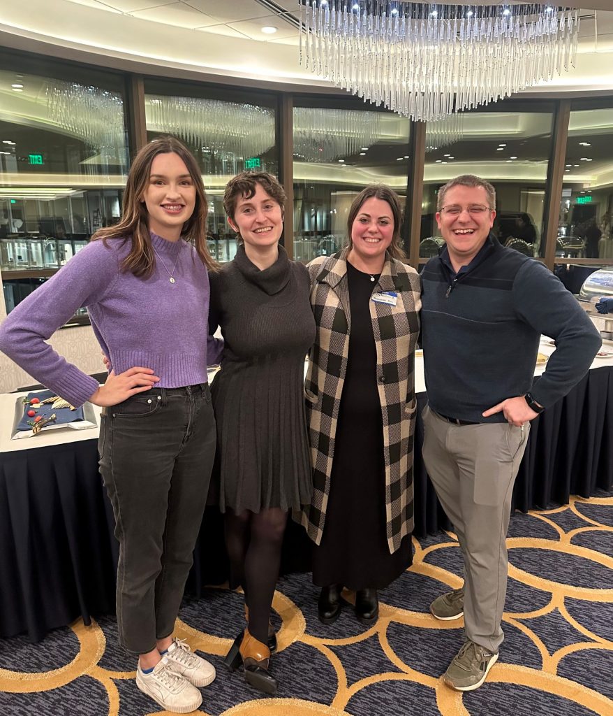 Fun at the Division of Geriatrics Research Recognition and Celebration! Left to right: Elena Ruiz de Chavez, Margo Heston, Finnuella Carey, and Tobey Betthauser!