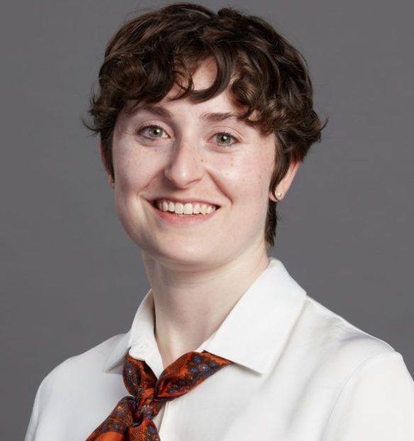 Margo Heston with grey background.