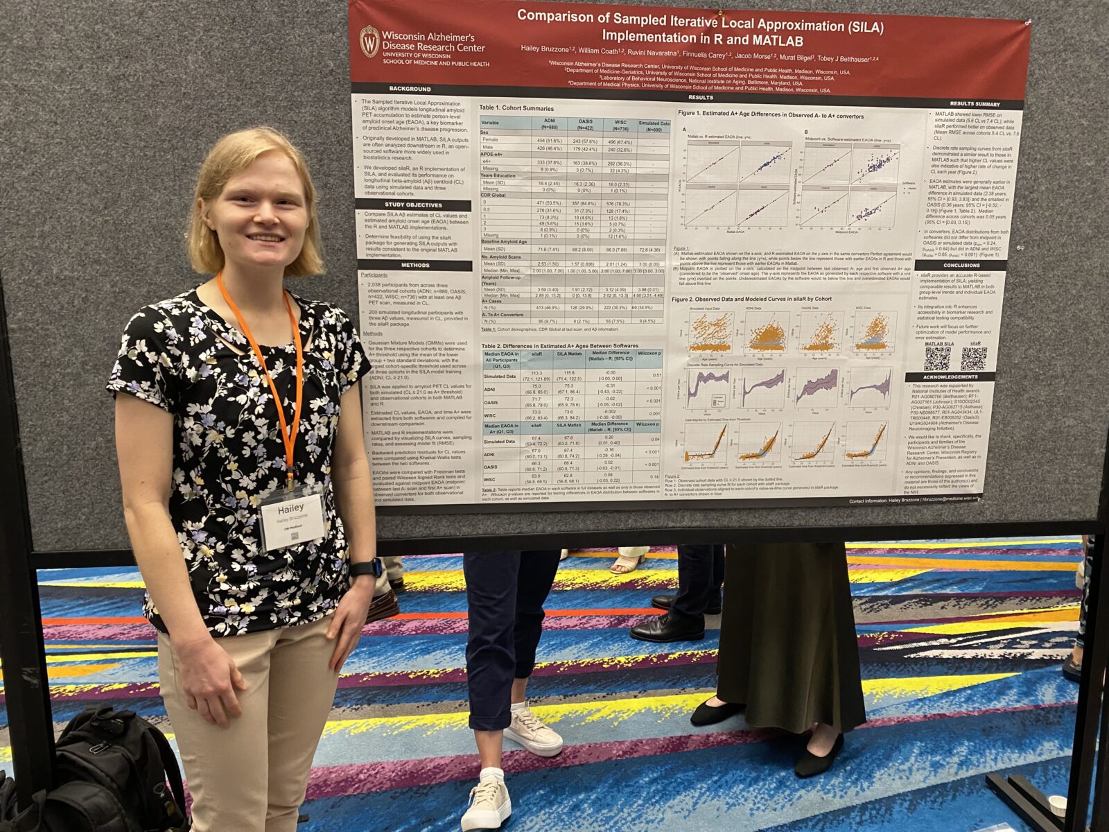 Hailey Bruzzone standing in front of research poster at HAI 2026!